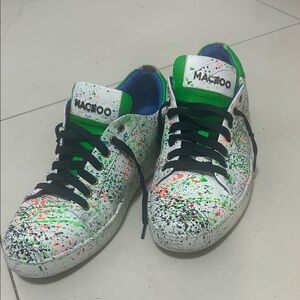 Maceoo Men's Sneakers - White, Green, and Black